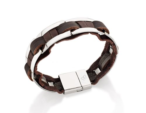 BRACELET LEATHER AND STEEL.