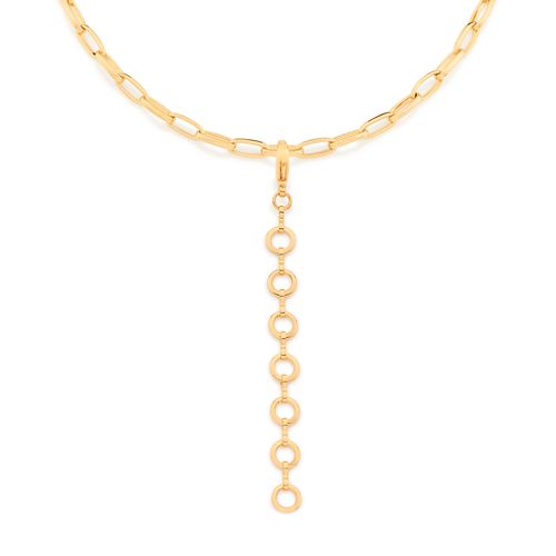 GOLD CIRCLES LONG PENDANT