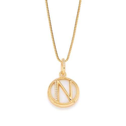 GOLD COUNTRY STYLE LETTER PENDANT -LETTER N