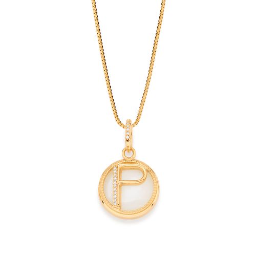 GOLD COUNTRY STYLE LETTER PENDANT -LETTER P