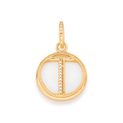 GOLD COUNTRY STYLE LETTER PENDANT -LETTER T