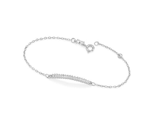 RHODIUM PLATED BRACELET WITH ZIRCONIA