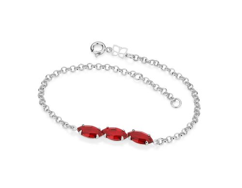 RHODIUM PLATED BRACELET WITH CRYSTAL